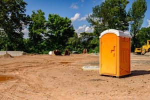 porta potty next to road construction